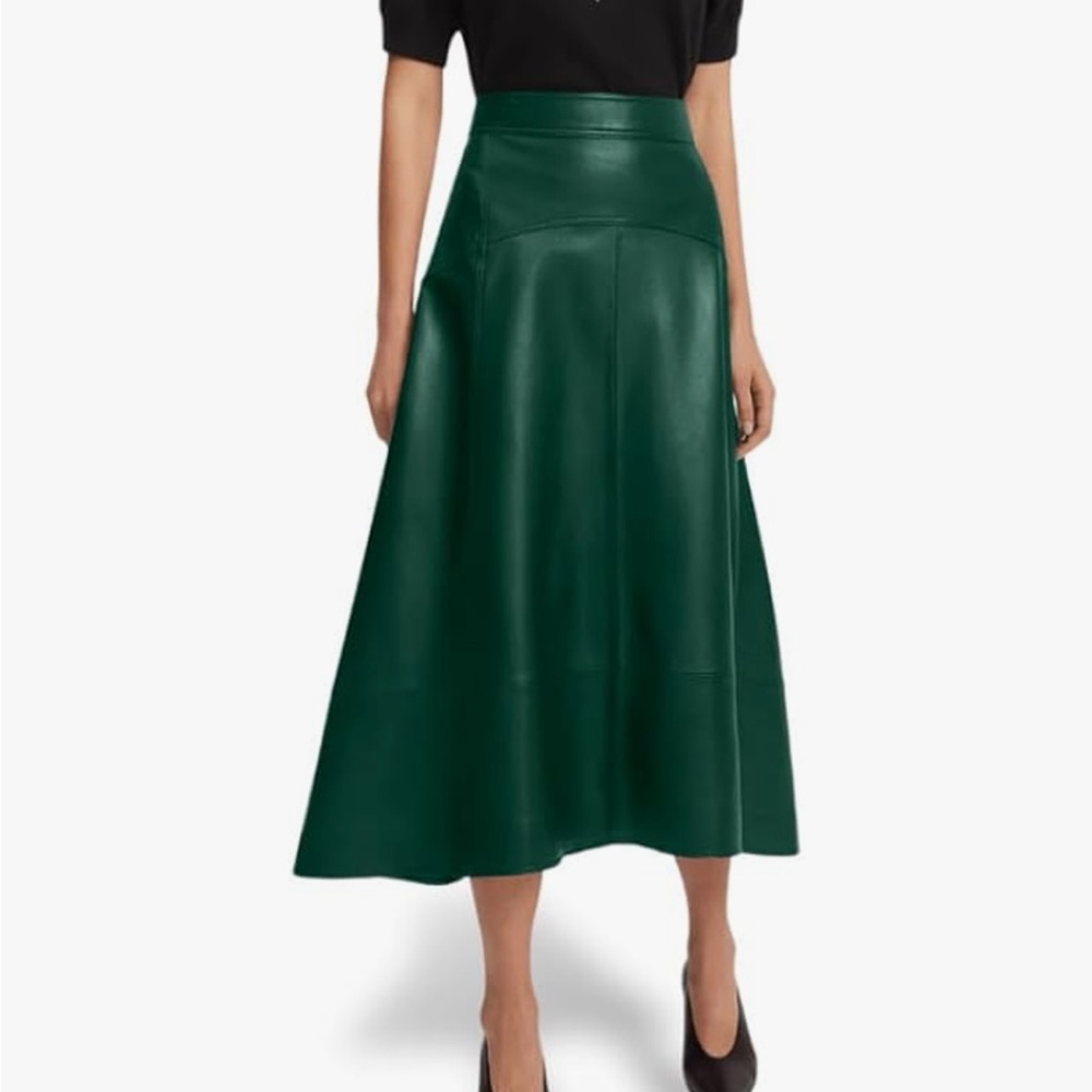 NWT Jild Lamb Skin Leather A-Line High Waist Skirt